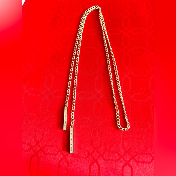 MICHAEL KORS GOLD TONE WRAP CHAIN WITH TWO BARS EMBOSSED MICHAEL KORS 42”LONG - Picture 10 of 10